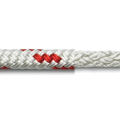 No-Twist braided rope red/white..1/4x1000